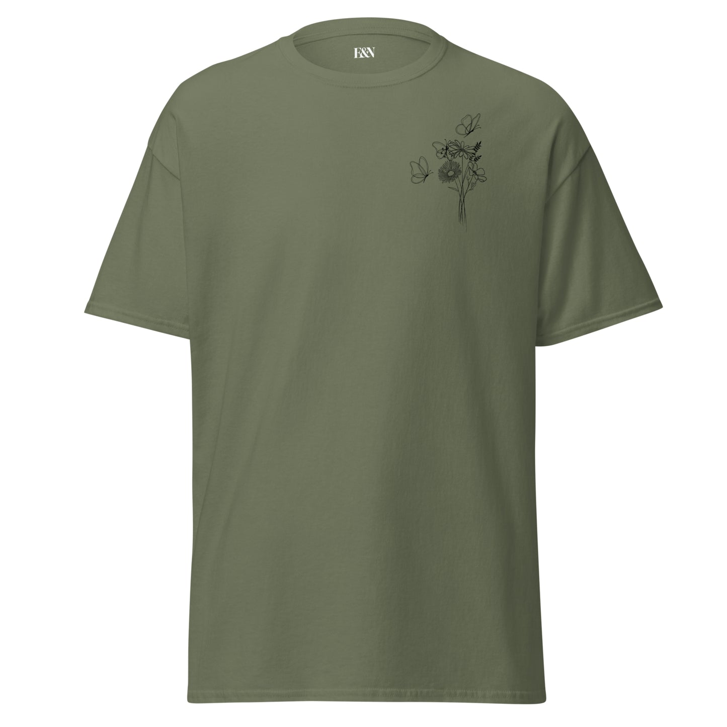 Klassisches T-Shirt - Outline Flowers