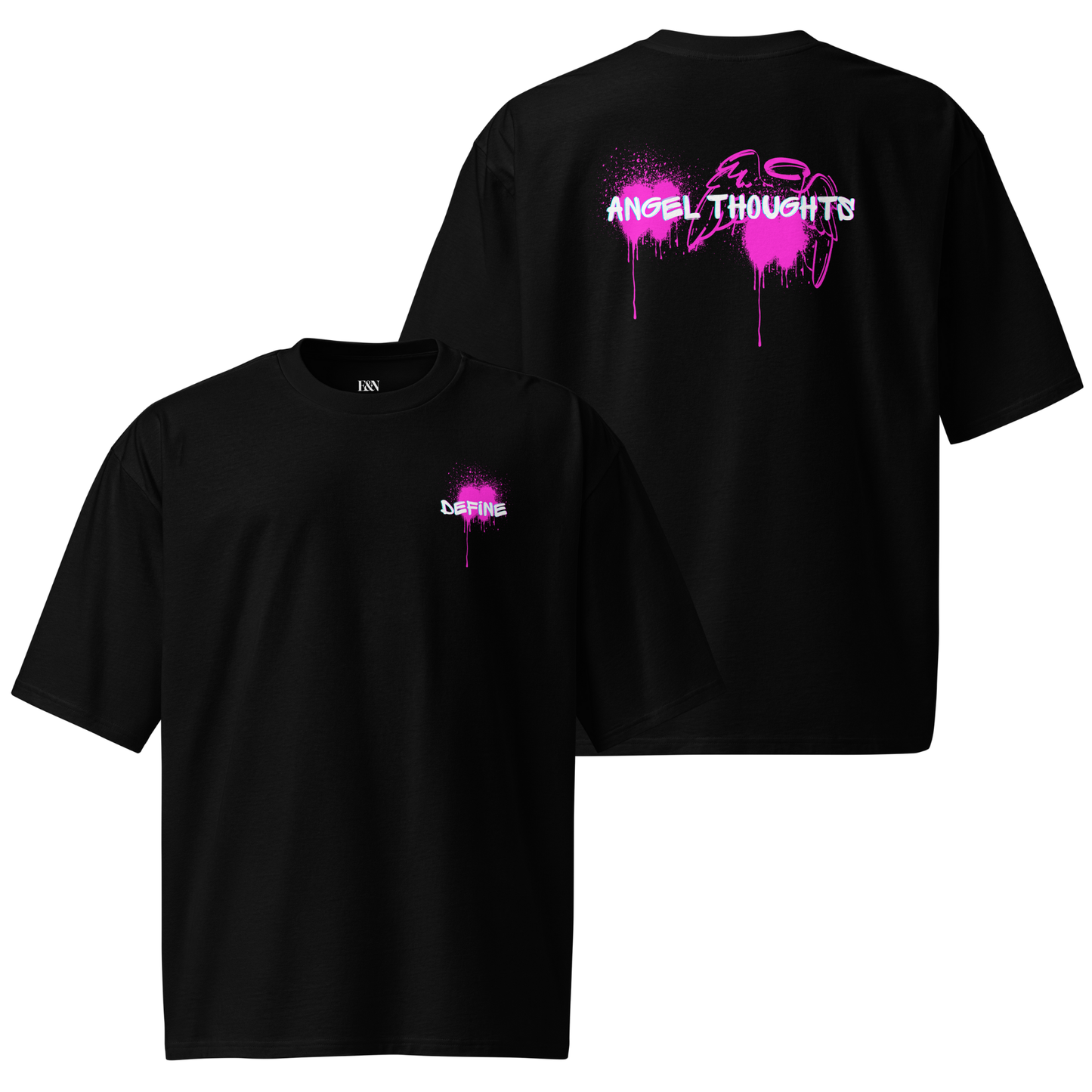 Schweres oversized T-Shirt - Angel Thoughts
