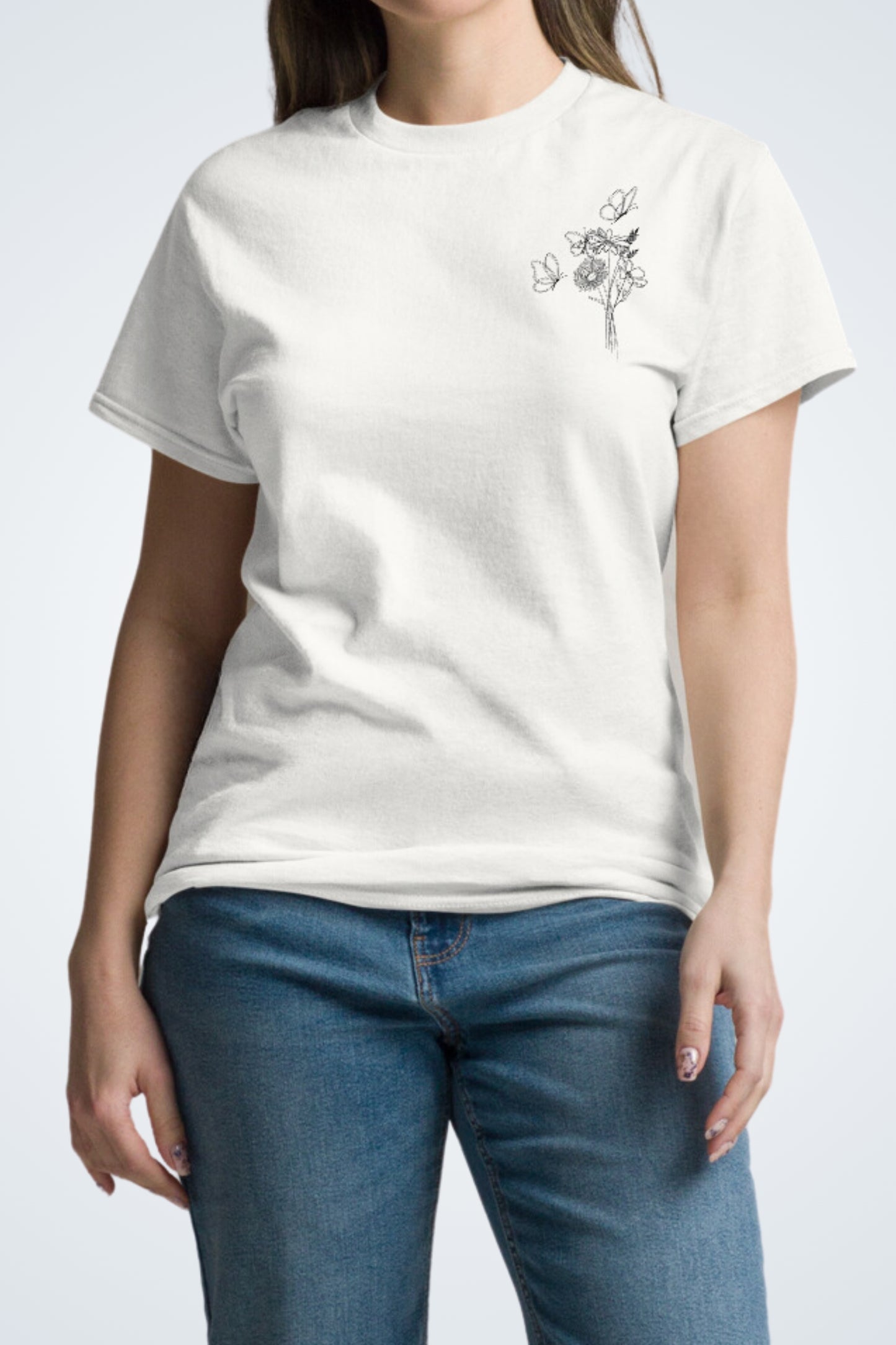 Klassisches T-Shirt - Outline Flowers