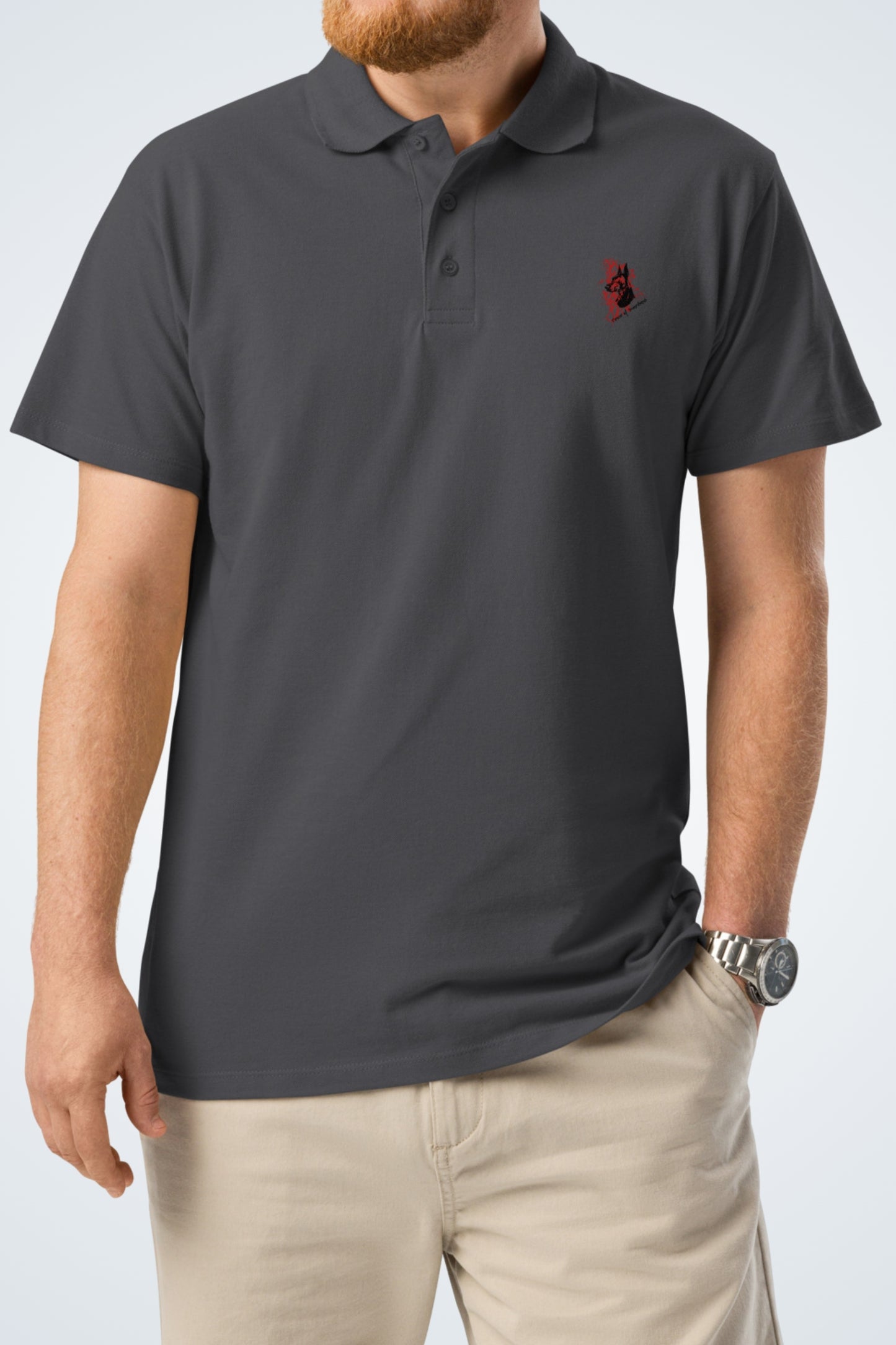 Premium-Piqué-Poloshirt - Silent Doberman