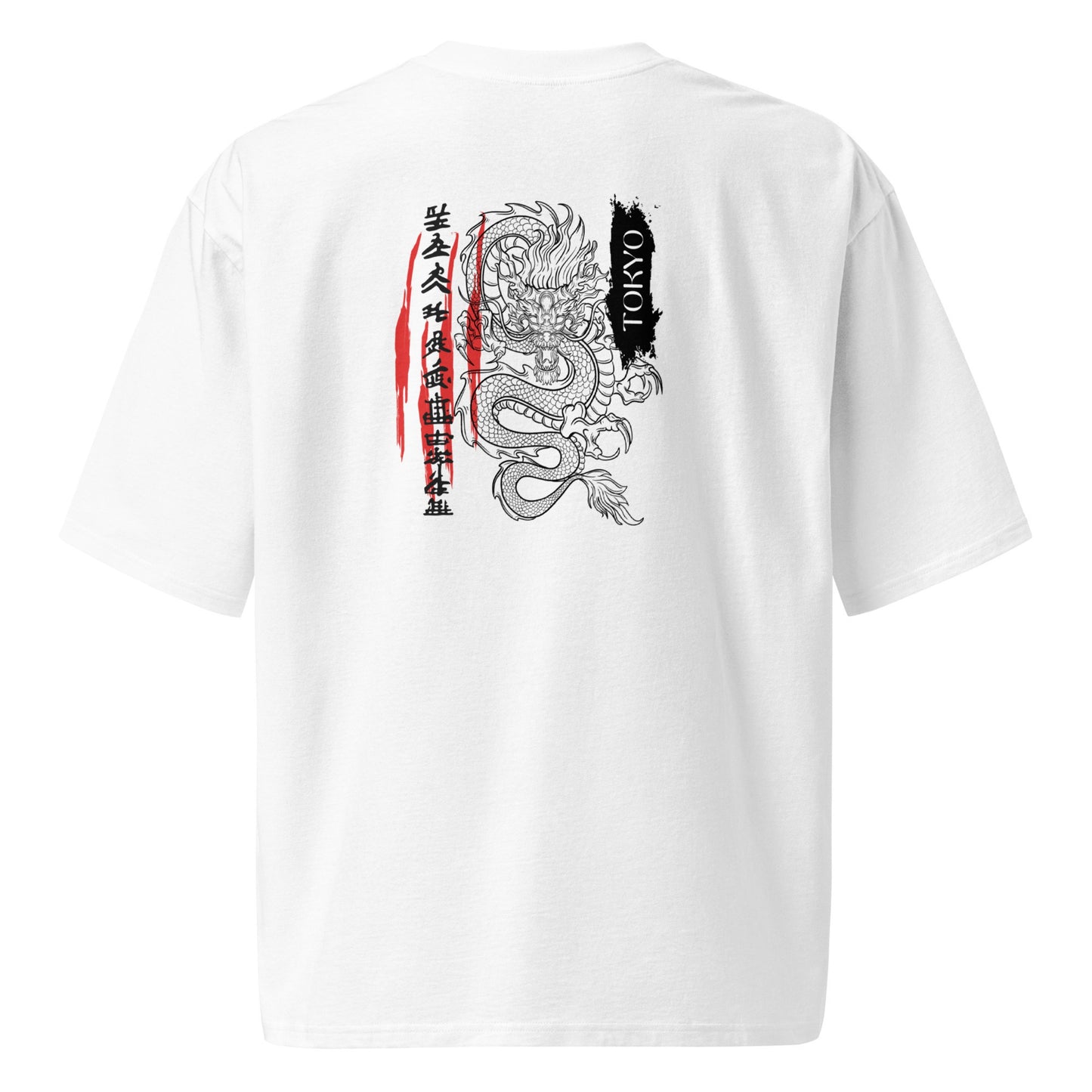 Schweres oversized T-Shirt - Black Dragon