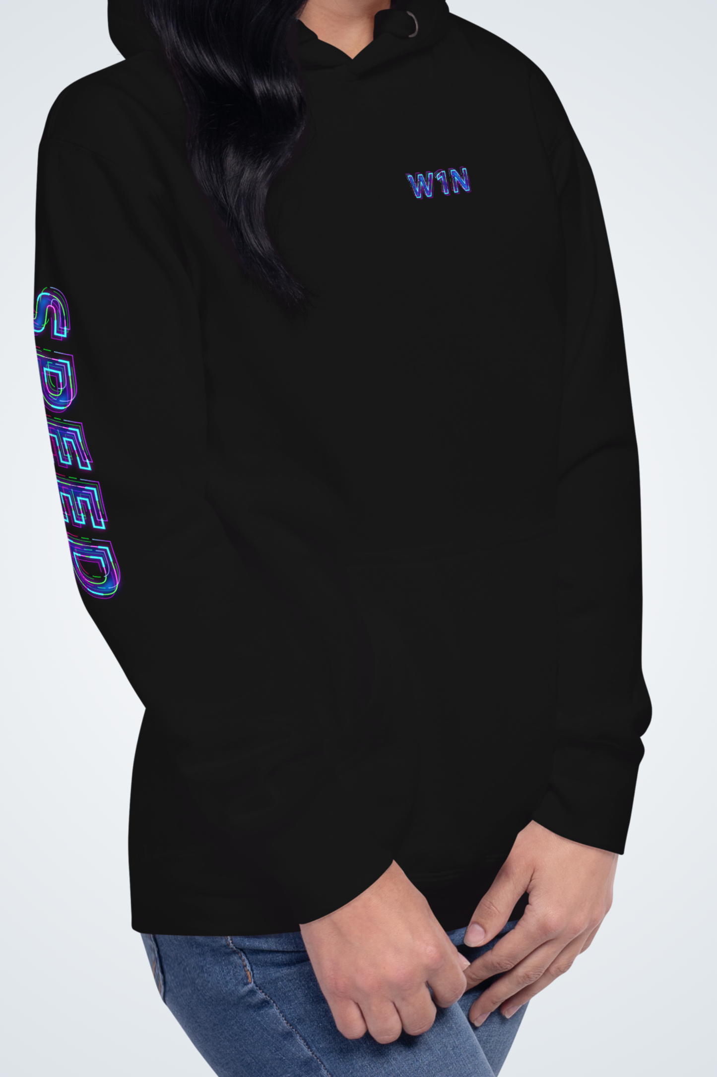 Unisex-Kapuzenpullover - Racing W1N|Schwarz|Vorne