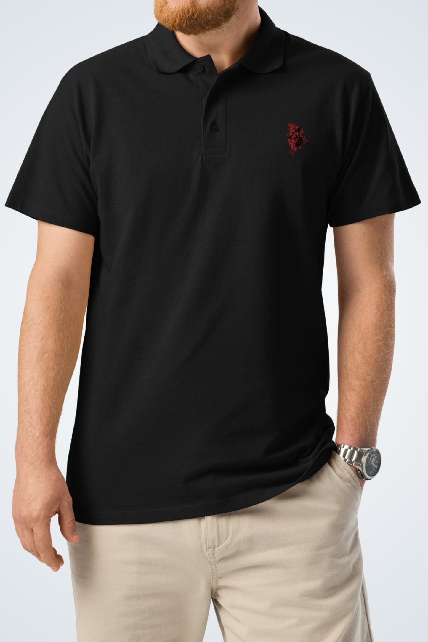 Premium-Piqué-Poloshirt - Silent Doberman