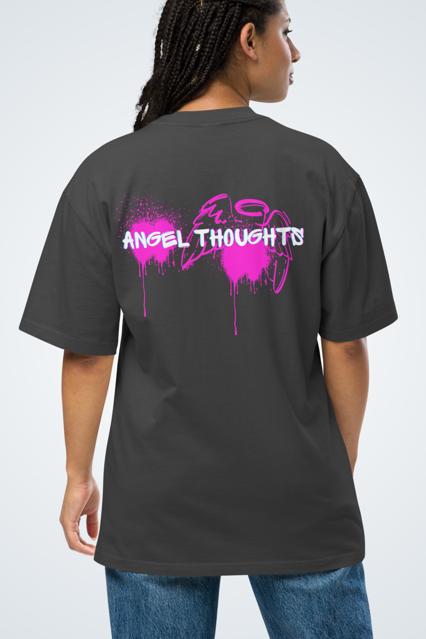 Oversized T-Shirt mit verwaschenem Look - Angel Thoughts