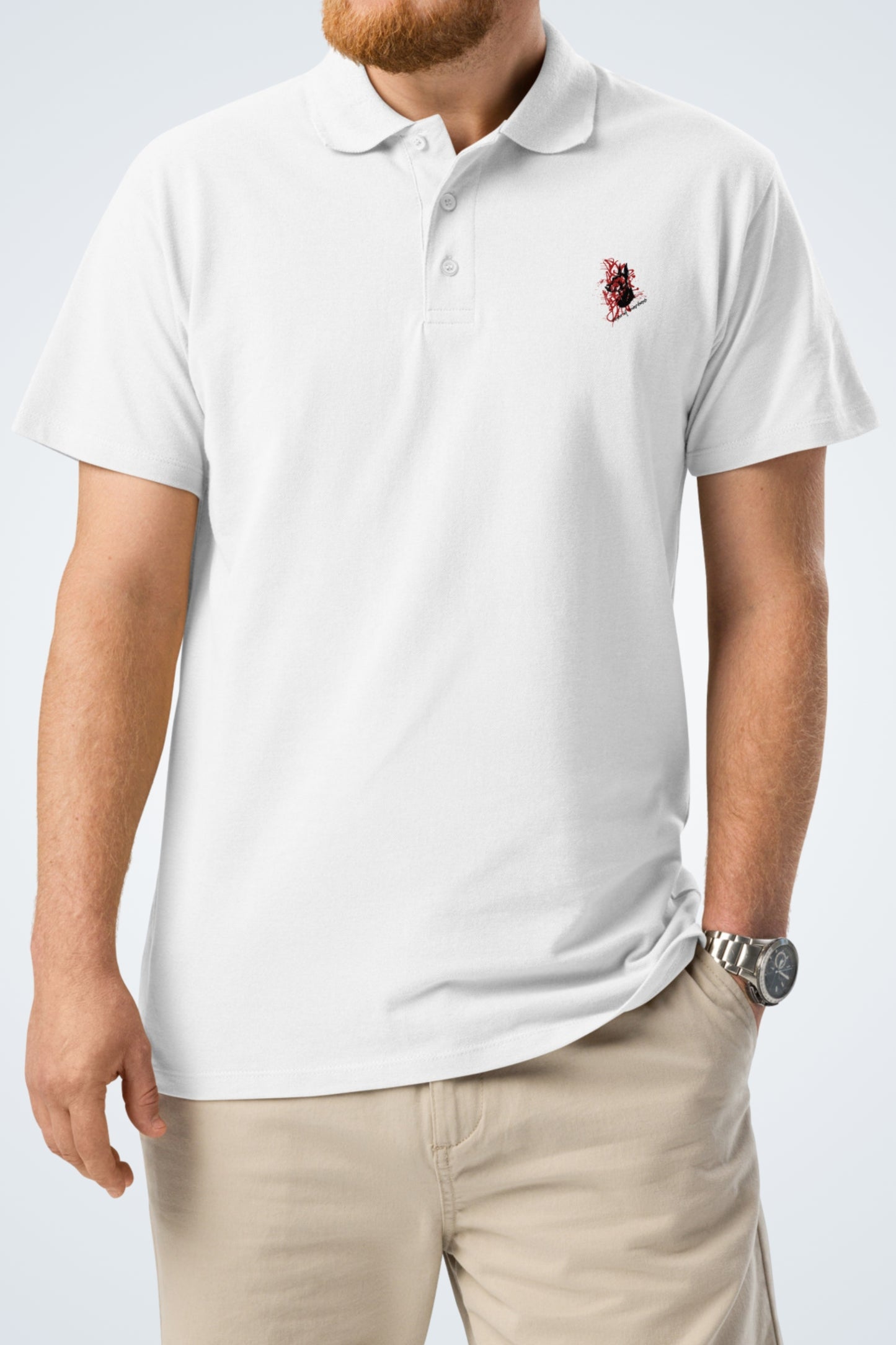 Premium-Piqué-Poloshirt - Silent Doberman