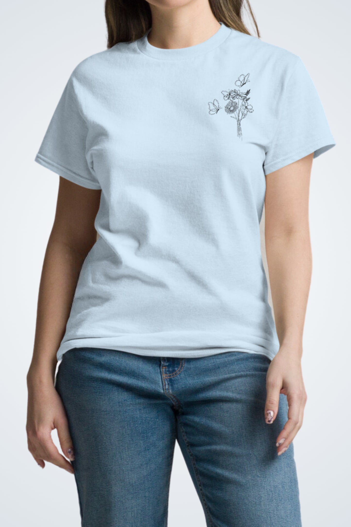 Klassisches T-Shirt - Outline Flowers