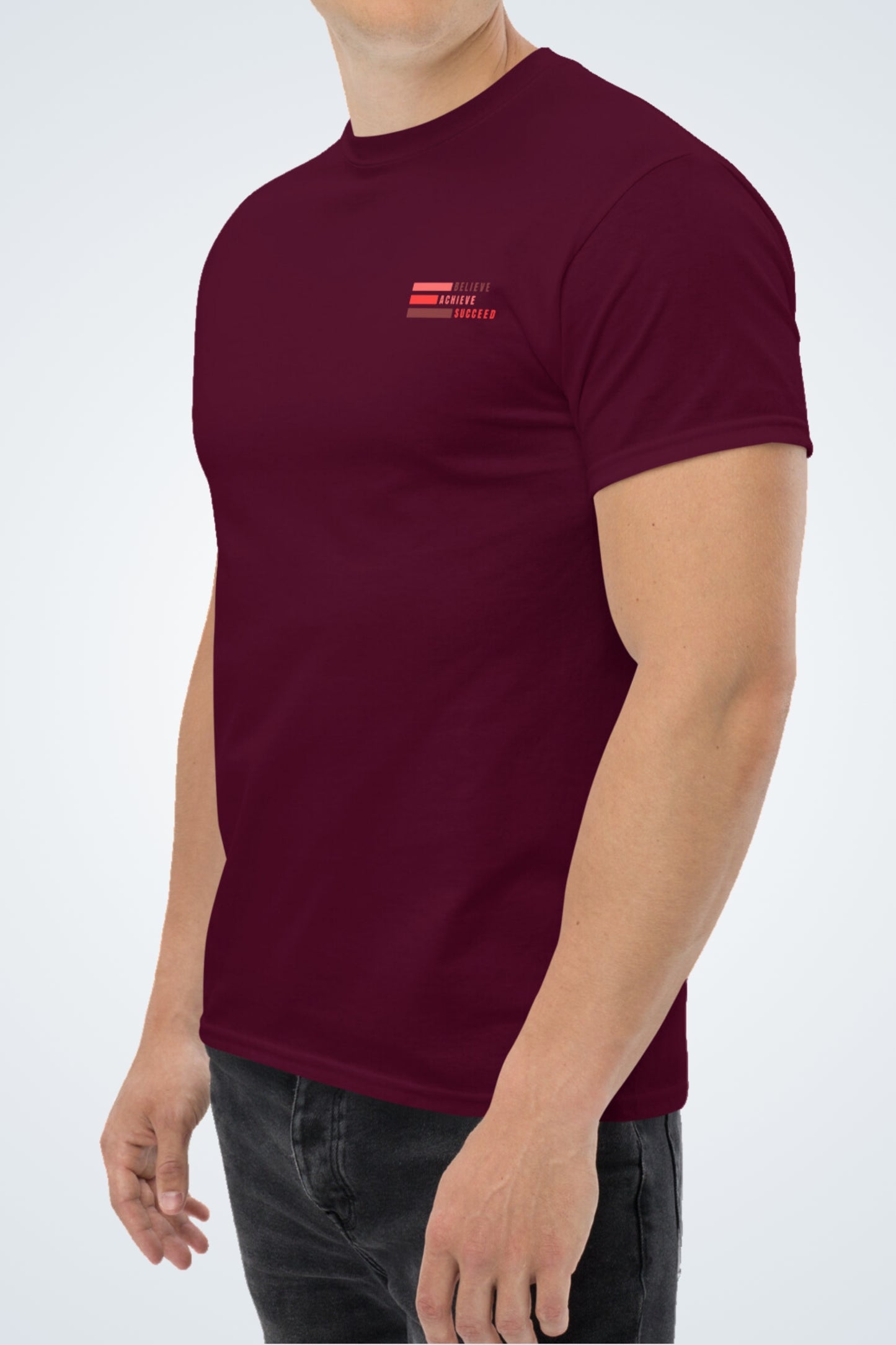 Klassisches Unisex T-Shirt - Believe, Achieve, Succeed