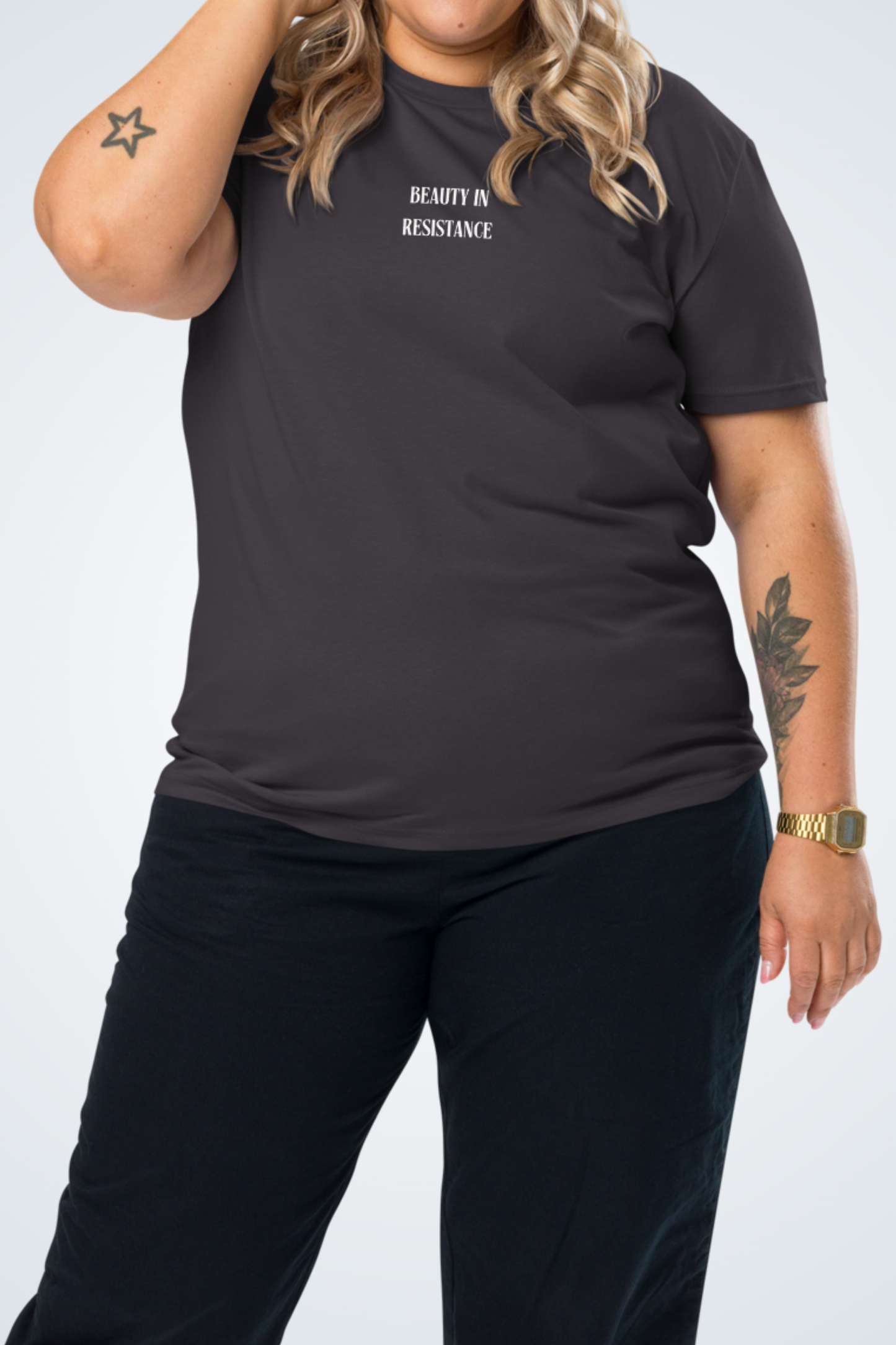 Unisex-Bio-Baumwoll-T-Shirt - Freedom|Grau, Vorne