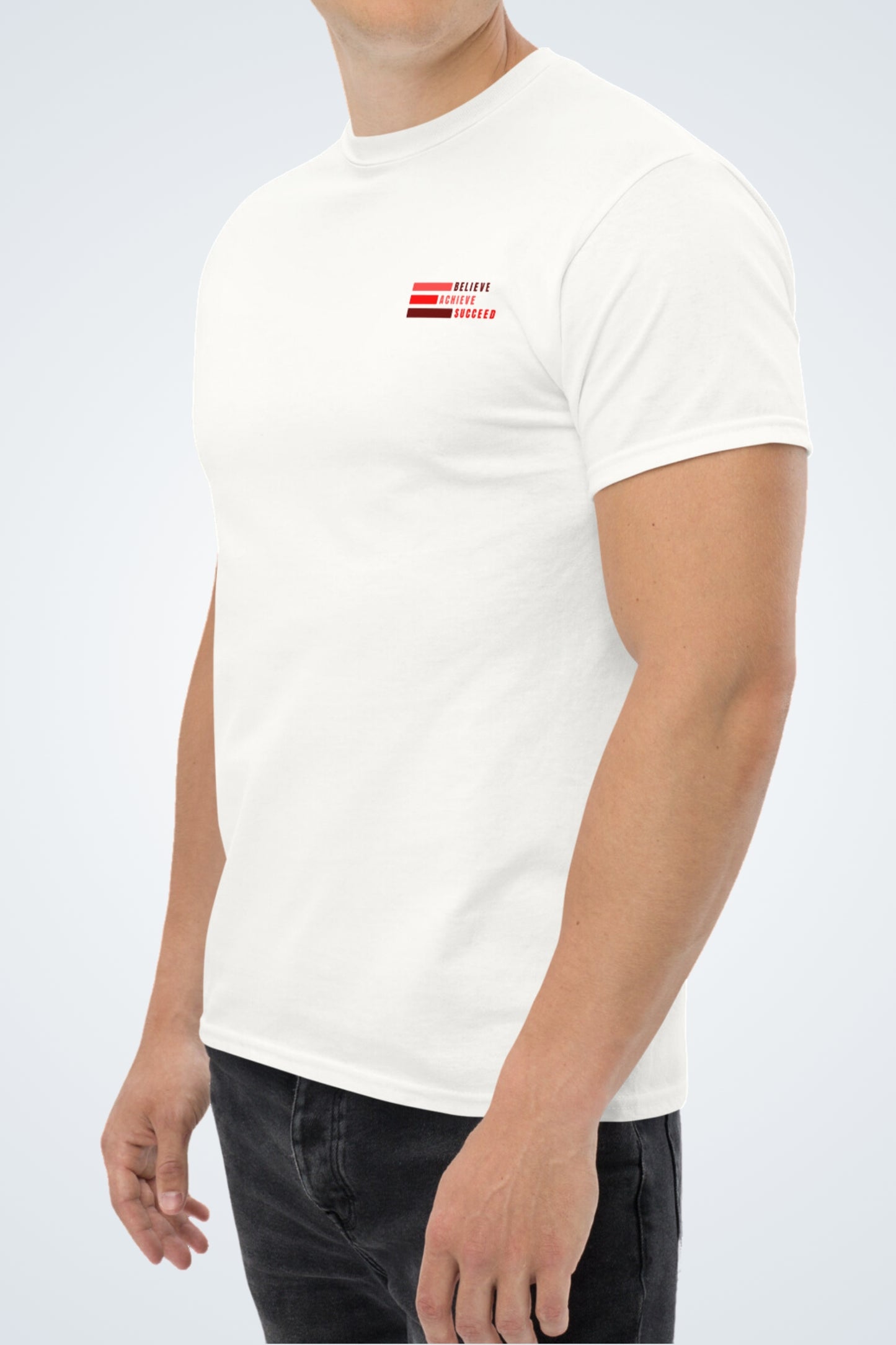 Klassisches Unisex T-Shirt - Believe, Achieve, Succeed