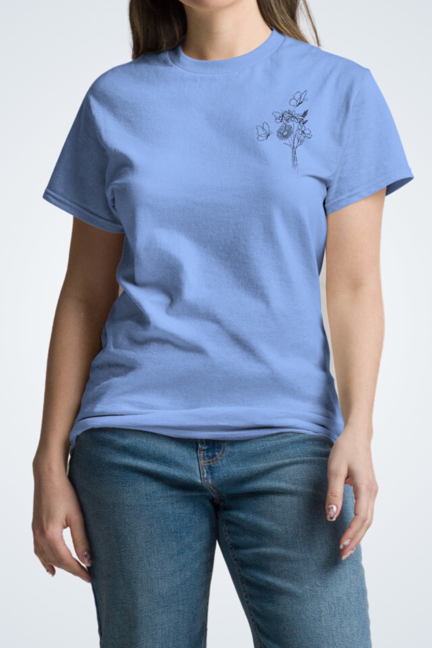 Klassisches T-Shirt - Outline Flowers