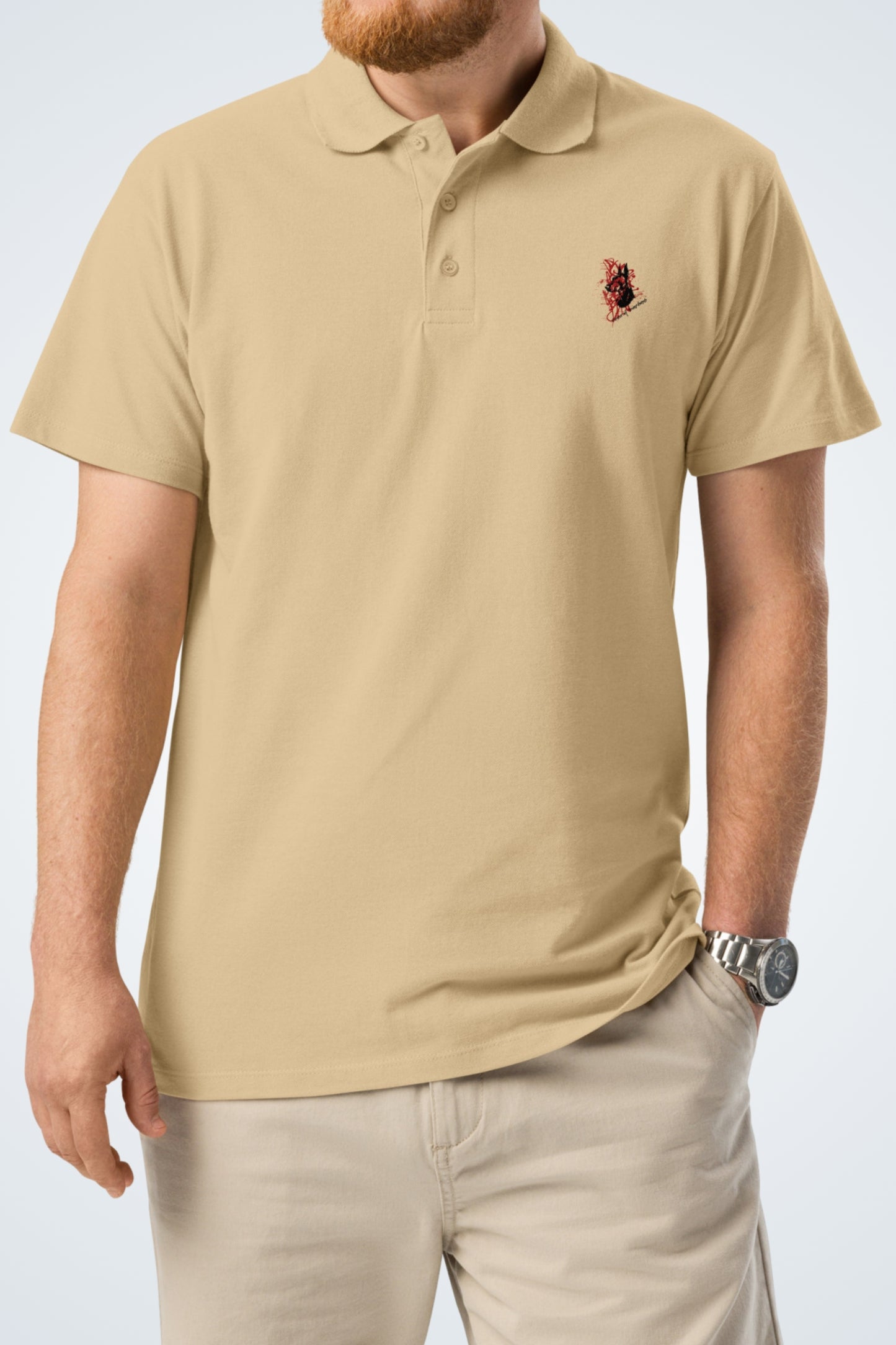 Premium-Piqué-Poloshirt - Silent Doberman