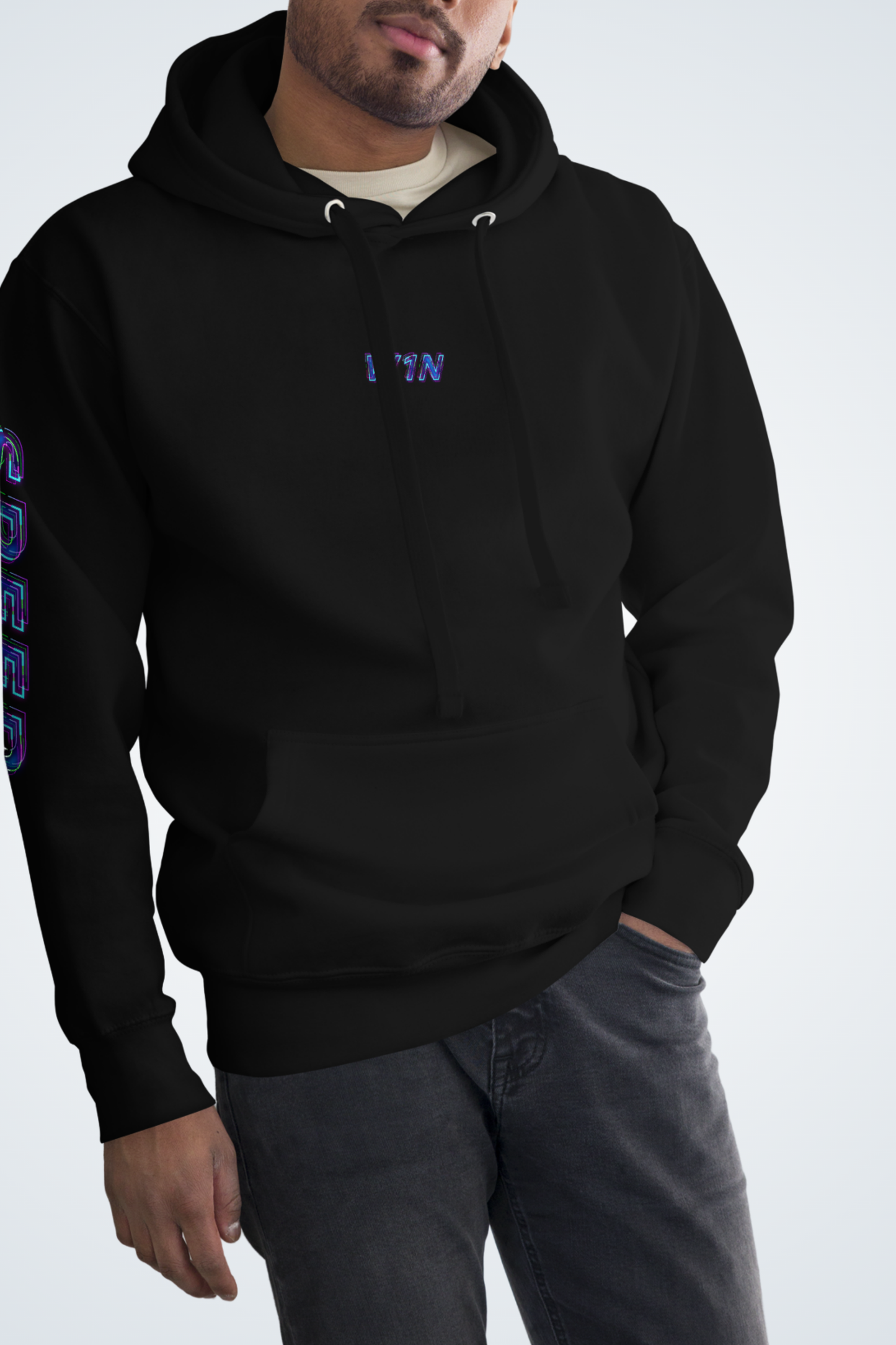 Unisex-Kapuzenpullover - Racing W1N|Schwarz, Vorne