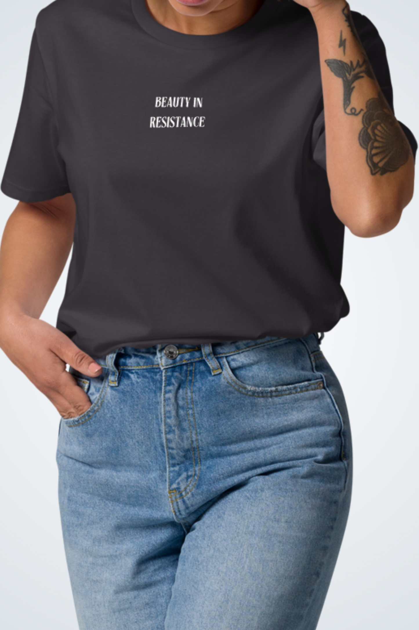 Unisex-Bio-Baumwoll-T-Shirt - Freedom|Grau,Vorne