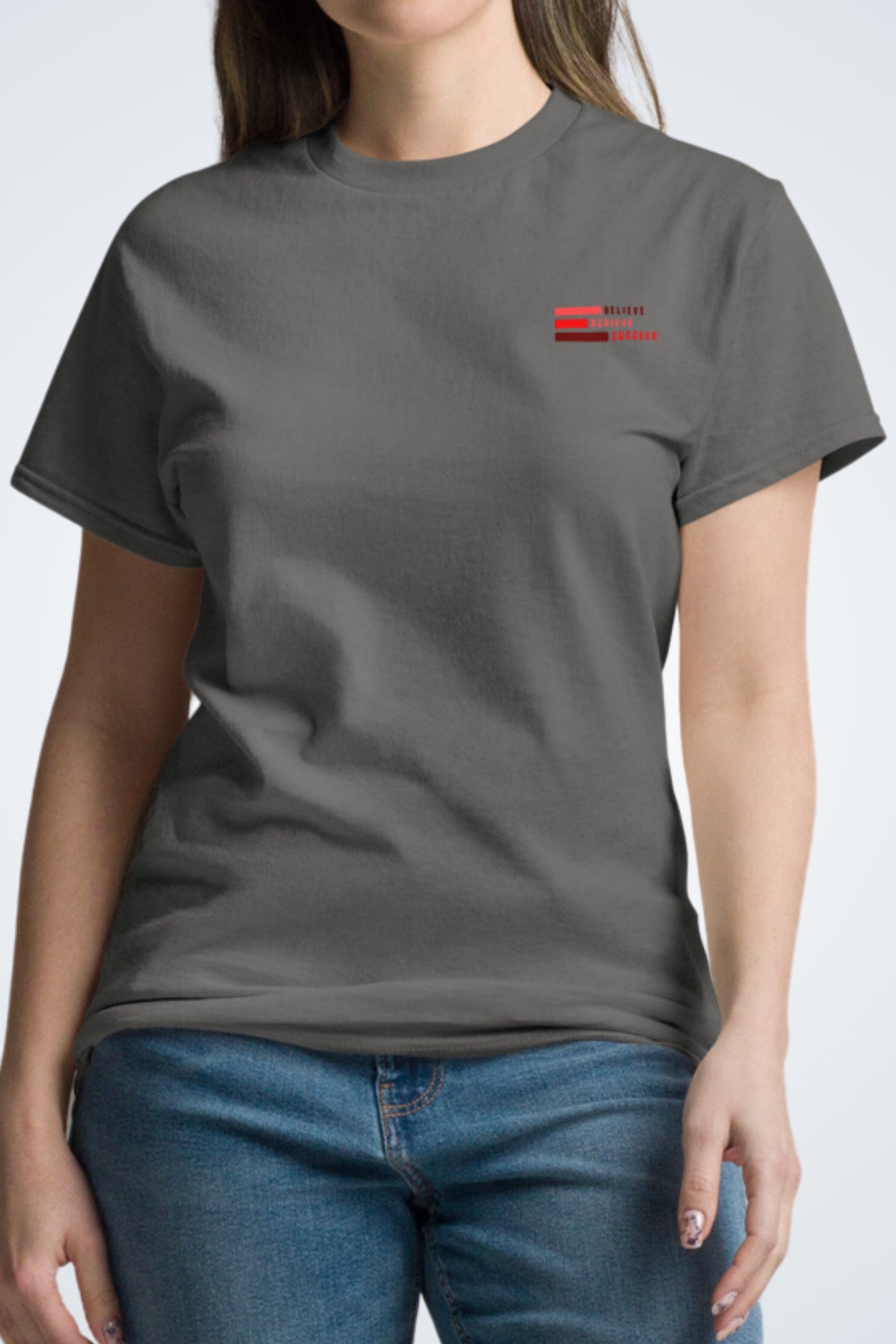 Klassisches Unisex T-Shirt - Believe, Achieve, Succeed