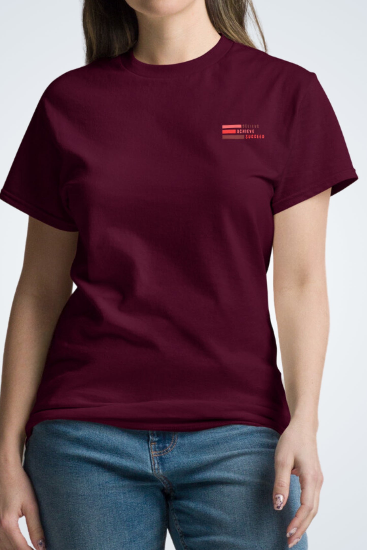 Klassisches Unisex T-Shirt - Believe, Achieve, Succeed
