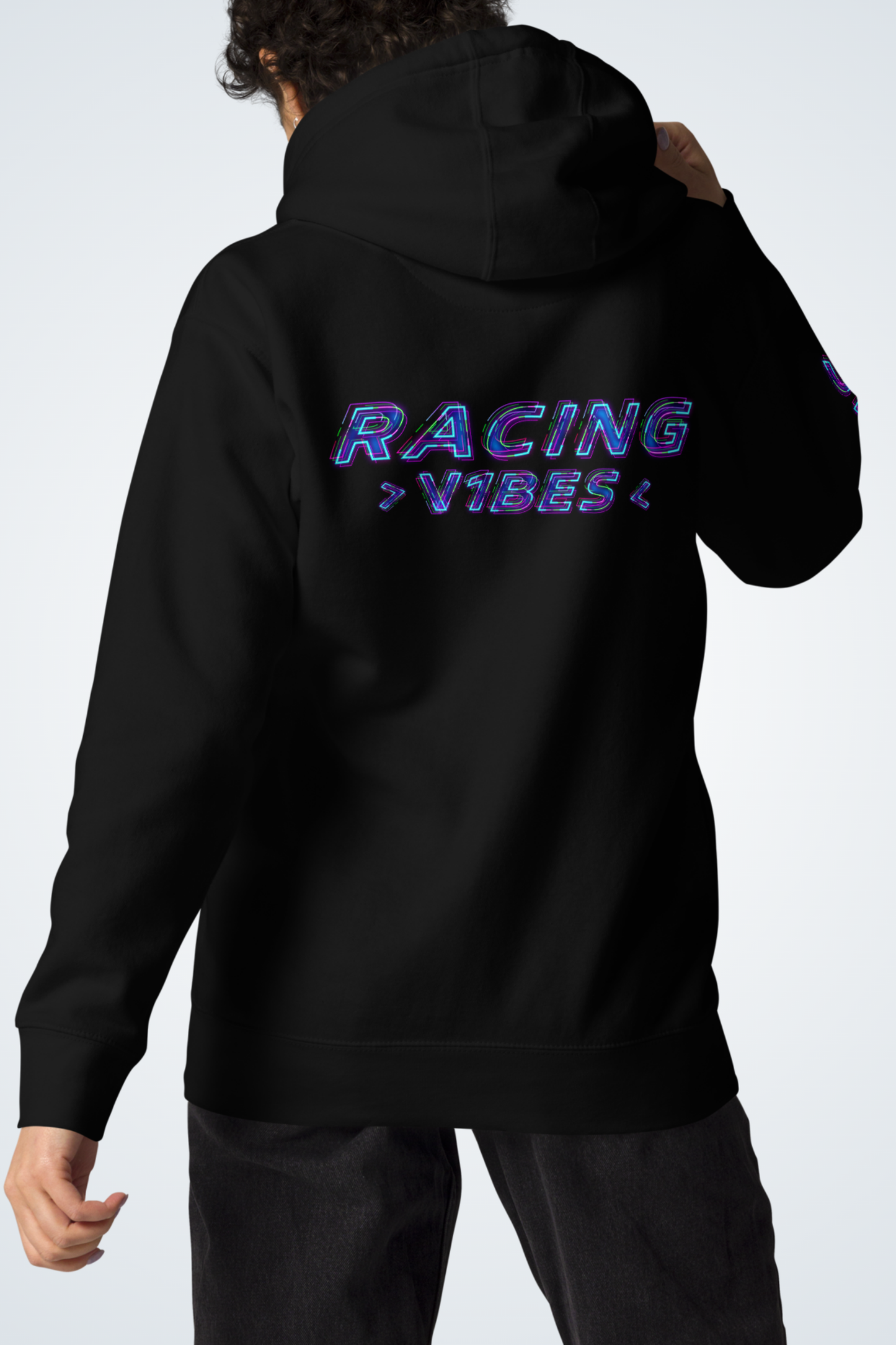 Unisex-Kapuzenpullover - Racing W1N|Schwarz|Hinten
