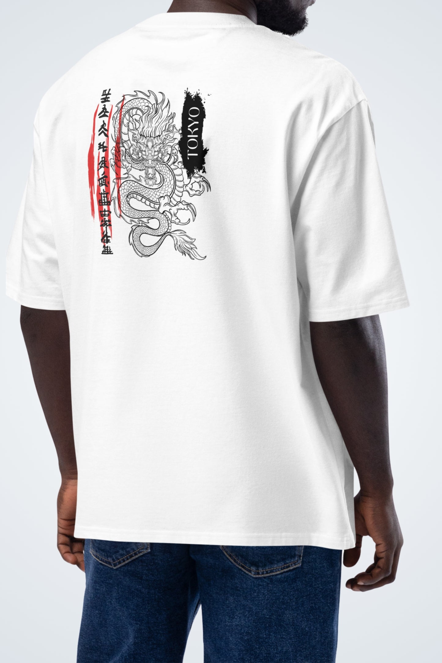 Schweres oversized T-Shirt - Black Dragon