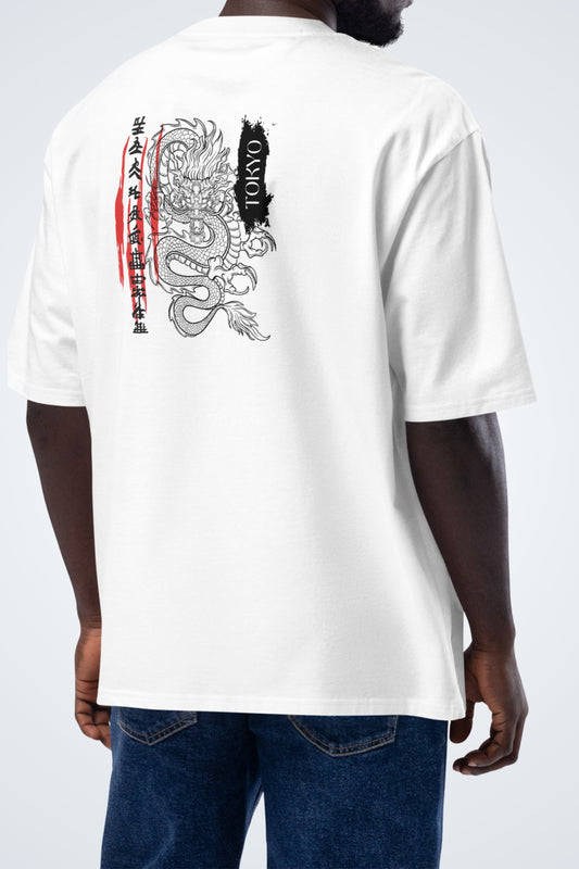 Schweres oversized T-Shirt - Black Dragon