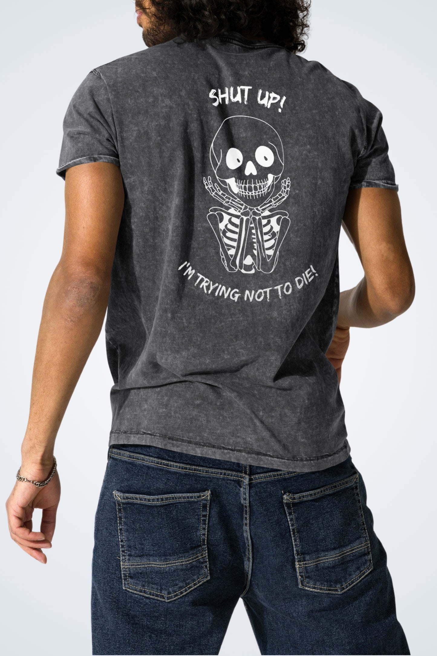 Denim-T-Shirt - Trying not to die!