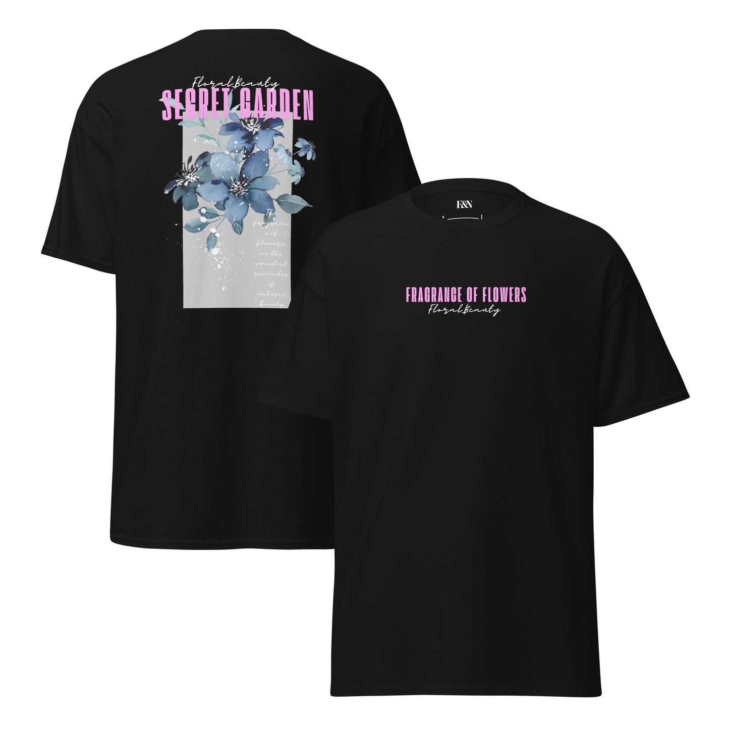Klassisches Unisex T-Shirt - Secret Garden Rosa