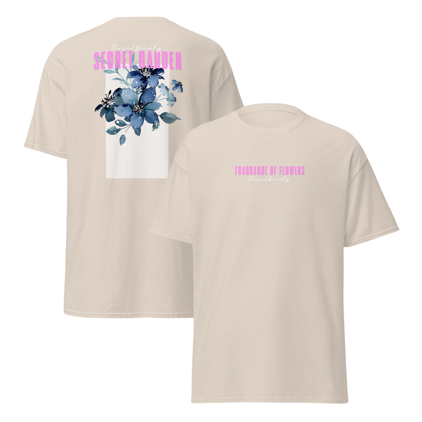 Klassisches Unisex T-Shirt - Secret Garden Rosa