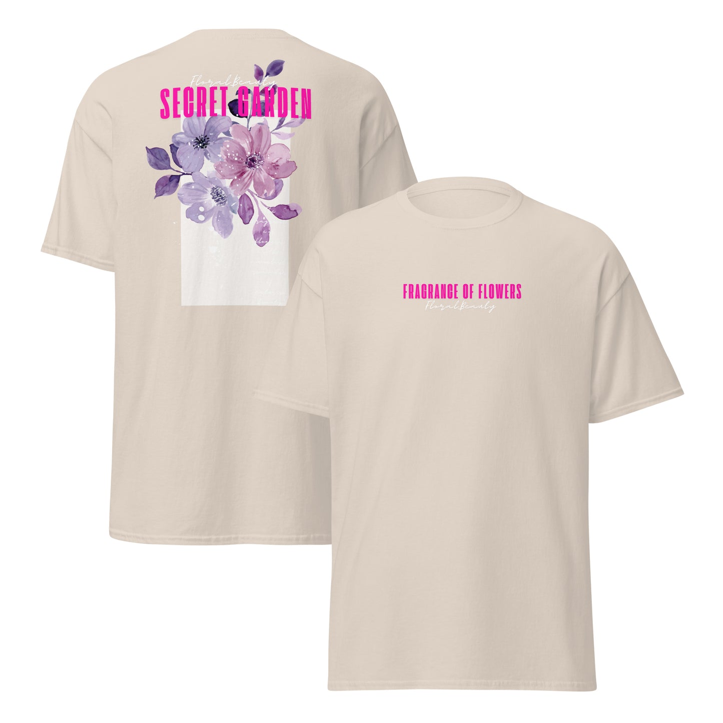 Klassisches Unisex T-Shirt - Secret Garden Pink