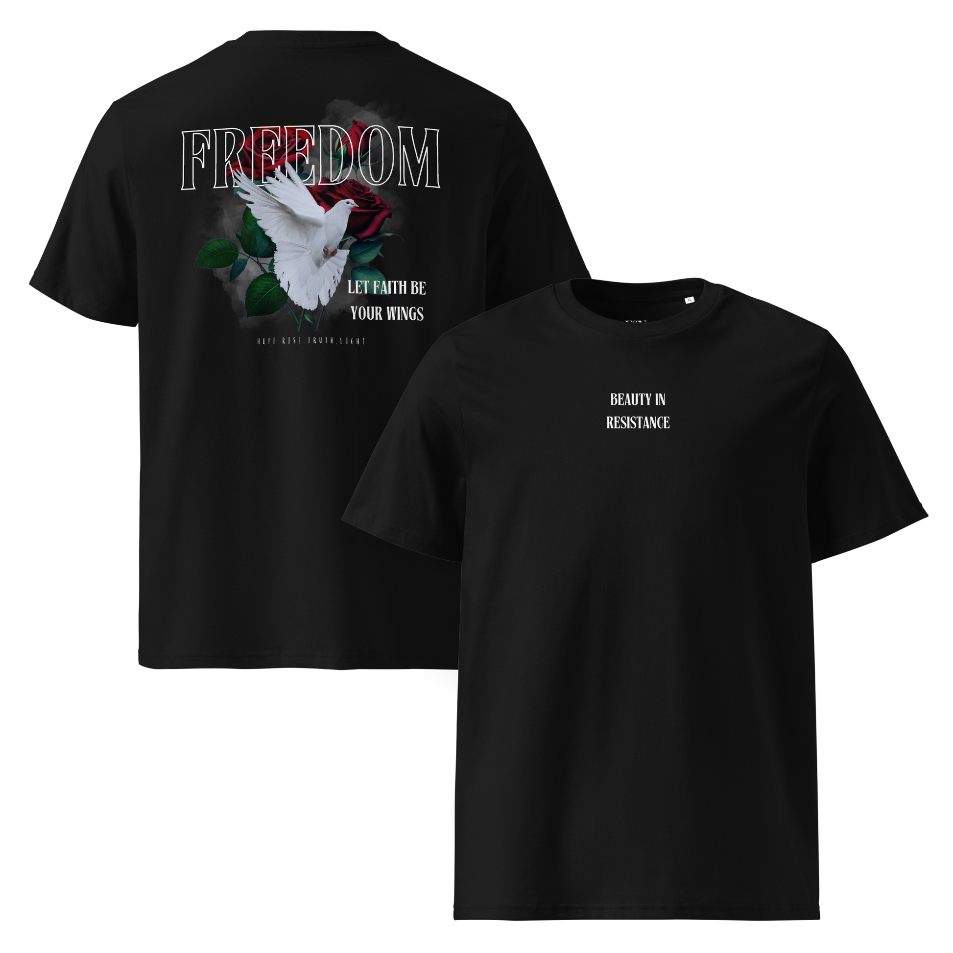 Unisex-Bio-Baumwoll-T-Shirt - Freedom|Schwarz