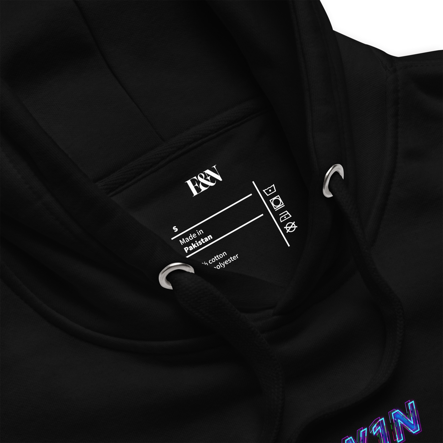 Unisex-Kapuzenpullover - Racing W1N|Schwarz|Detail