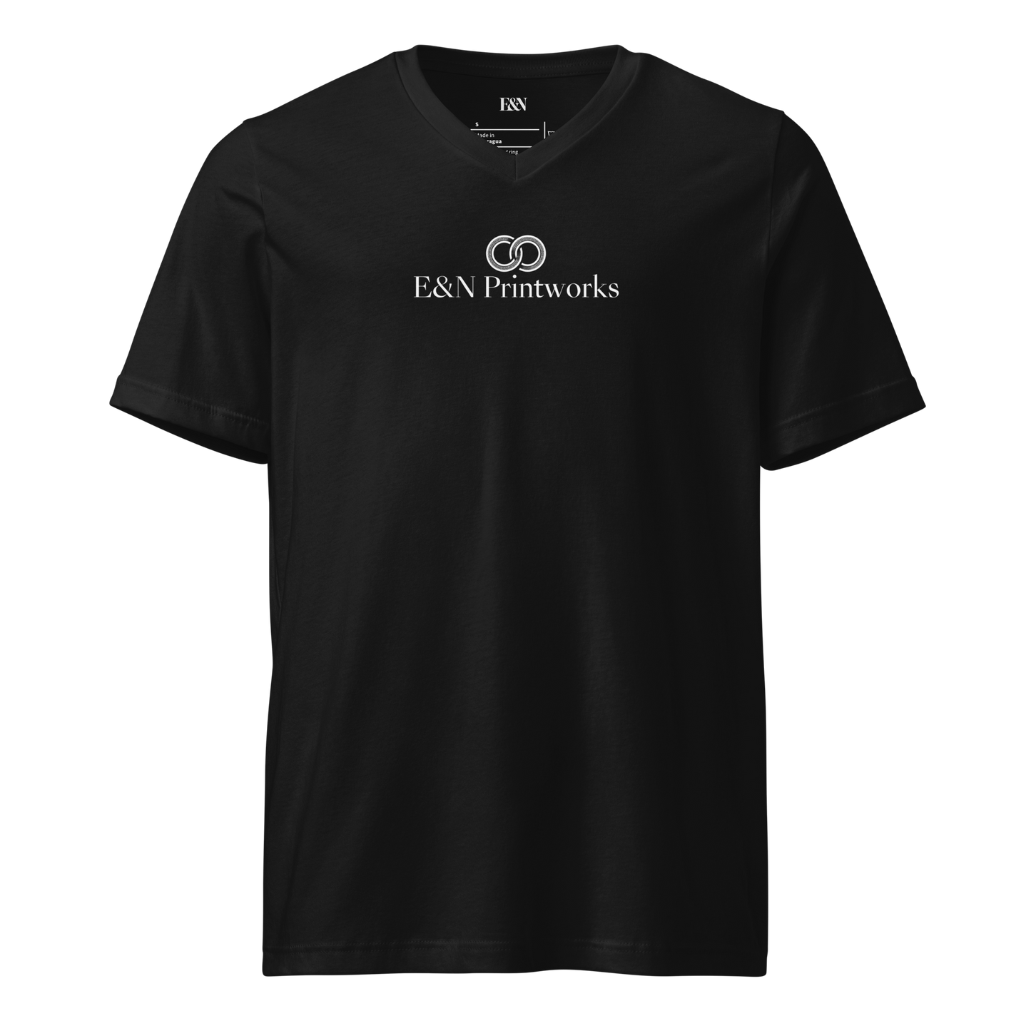 Kurzärmeliges Unisex-T-Shirt mit V-Ausschnitt - E&N PRINTWORKS